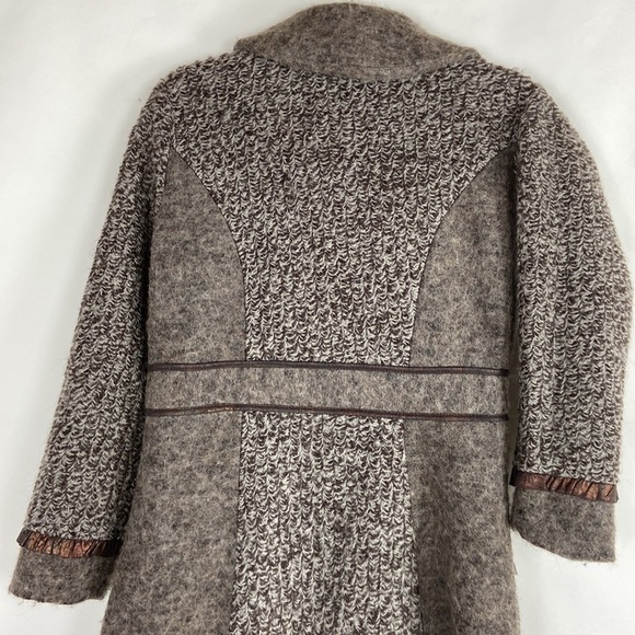 Christopher Banks copper brown wool blend snap closure pea coat trench coat - Picture 16 of 16